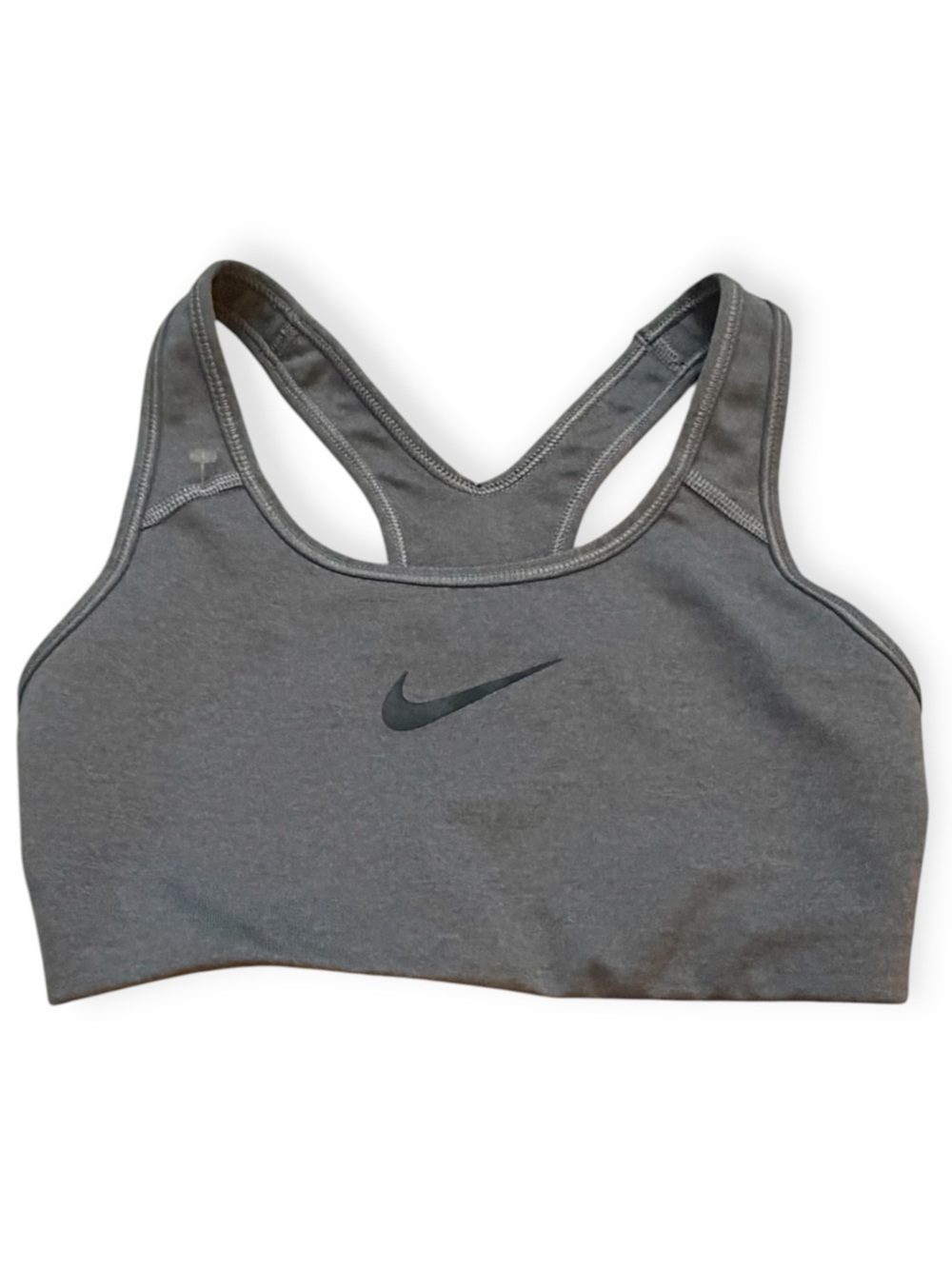 Nike Dri-FIT Racerback Sports Bra Heather Gray Black XS NWOT